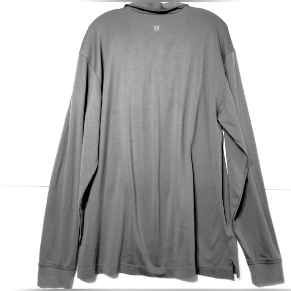 Oxford Golf Polo Pullover Tennis Classic Shirt Gray Lg Quarter-Zip Long Sleeve - Picture 2 of 11